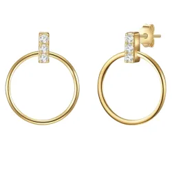 Glanzstücke München Ohrhänger Sterling Silber Zirkonia in Gelbgold Ohrringe 1 ct Damen