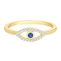 Glanzstücke München Ring Allsehendes Auge aus Sterling Silber in gelbgold mit Zirkonia Ringe 1 ct Damen