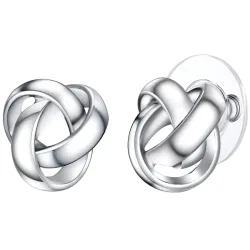 Lulu & Jane Ohrstecker Knoten Messing in Silber Ohrringe 1 ct Damen