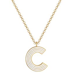 Glanzstücke München Halskette Buchstabe C aus Edelstahl in Gelbgold Ketten 1 ct Damen