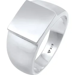 Kuzzoi - Ring Siegelring  Rechteckig Glanz 925 Silber, 62mm