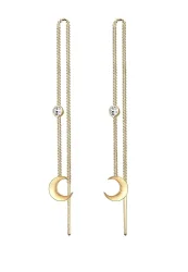 Elli - Ohrringe Halbmond Kristall, One Size, Gold