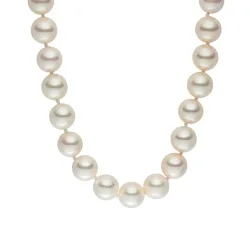 Lulu & Jane Perlen-Kette Messing Muschelkernperle in Silber Ketten 1 ct Damen