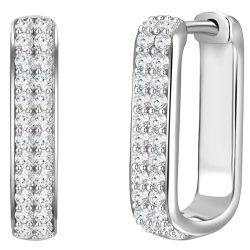 Glanzstücke München Creolen aus Sterling Silber in silber mit Zirkonia Ohrringe 1 ct Damen