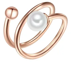 Lulu & Jane Perlen-Ring Sterling Silber Süßwasser-Zuchtperle in Roségold Ringe 1 ct Damen