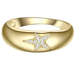 Glanzstücke München Ring Stern aus Sterling Silber in gelbgold mit Zirkonia Ringe 1 ct Damen