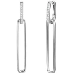Glanzstücke München Creolen aus Sterling Silber in silber mit Zirkonia Ohrringe 1 ct Damen