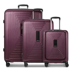Redolz Essentials 14 4 Rollen Kofferset 3-teilig mit Dehnfalte Reisetaschen 1 ct Braun Herren