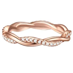 Trilani Ring aus Sterling Silber in roségold mit Zirkonia Ringe 1 ct Damen
