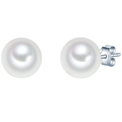 Rafaela Donata Perlen-Ohrstecker Sterling Silber Muschelkernperle in Silber Ohrringe 1 ct Damen
