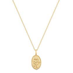Glanzstücke München Halskette Geburtsblume Februar Veilchen aus Sterling Silber in Gelbgold mit Zirkonia Ketten 1 ct Damen