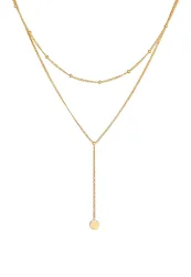 Elli Layer Y-Kette Kugelkette Plättchen 925 silber Ketten 1 ct Damen