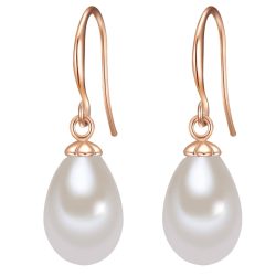 Lulu & Jane Perlen-Ohrhänger Metall-Legierung Muschelkernperle in Roségold Ohrringe 1 ct Damen