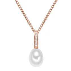 Valero Pearls - Halskette, 42cm, Goldrosa