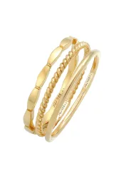 Elli Stapelringe Stacking Bandring 3er Set 925 Silber Ringe 1 ct Damen