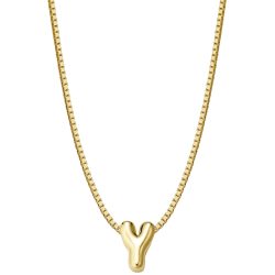Glanzstücke München Halskette Buchstabe Y aus Sterling Silber in gelbgold Ketten 1 ct Damen