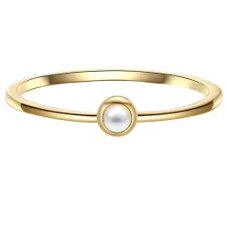 Glanzstücke München Ring aus Sterling Silber in gelbgold mit Perlmutt Ringe 1 ct Damen