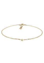 Elli - Fußschmuck Seestern Perle Maritim Beach, 22cm, Gold