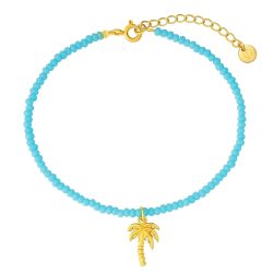 Glanzstücke München Armband Palme aus Sterling Silber in gelbgold mit Glas Armbänder & Armreife 1 ct Damen