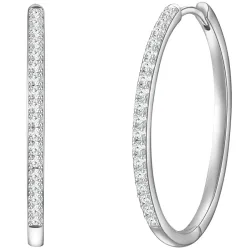 Glanzstücke München Creolen aus Sterling Silber in silber mit Zirkonia Ohrringe 1 ct Damen