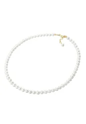 Elli - Halskette Muschelkernperlen Choker, 46cm, Gold