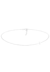 Elli - Halskette Choker Kreuz, 36cm, Silber