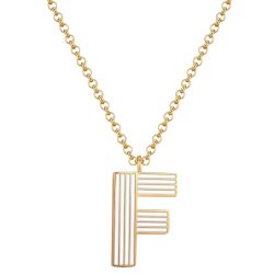 Glanzstücke München Halskette Buchstabe F aus Edelstahl in Gelbgold Ketten 1 ct Damen