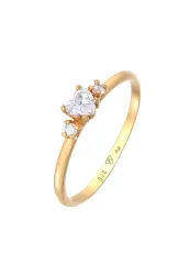 Elli Herz Zirkonia Liebe Verlobung 925 Silber Ringe 1 ct Damen