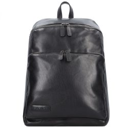 Plevier Rock Amaril Business-Rucksack Leder 43 cm Laptopfach Reisetaschen 1 ct Schwarz Herren