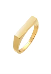 Elli Siegelring Pinky Ring Eckig Geo Design 925 Silber Ringe 1 ct Damen
