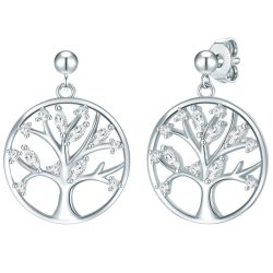Rafaela Donata Ohrhänger Baum des Lebens Sterling Silber Zirkonia in Gelbgold Ohrringe 1 ct Damen