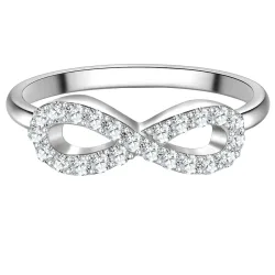 Trilani Ring Infinity aus Sterling Silber in silber mit Zirkonia Ringe 1 ct Damen