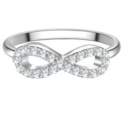 Trilani Ring Infinity aus Sterling Silber in silber mit Zirkonia Ringe 1 ct Damen