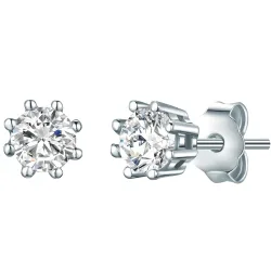 Lulu & Jane Ohrstecker Sterling Silber Zirkonia in Roségold Ohrringe 1 ct Damen