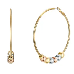 Lulu & Jane Creolen Metall-Legierung in Gelbgold Ohrringe 1 ct Damen