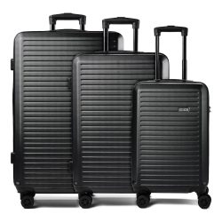 NOWI Grand Canaria 4-Rollen Kofferset 3tlg. mit Doppelrollen Reisetaschen 1 ct Schwarz Herren
