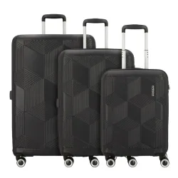 American Tourister Sunchaser 4 Rollen Kofferset 3-teilig Reisetaschen 1 ct Schwarz Herren