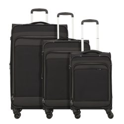 d & n Travel Line 9504 4 Rollen Kofferset 3-teilig mit Dehnfalte Reisetaschen 1 ct Schwarz Herren
