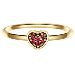 Glanzstücke München Ring Herz aus Sterling Silber in Gelbgold mit Zirkonia Ringe 1 ct Damen