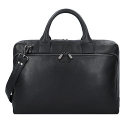 Plevier Vintage Bill Aktentasche Leder 40 cm Laptopfach Laptoptaschen 1 ct Schwarz Herren