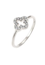 Elli Kleeblatt Weiß 925 Sterling Silber, mit Kristallen von Swarovski® Ringe 1 ct Damen