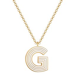Glanzstücke München Halskette Buchstabe G aus Edelstahl in Gelbgold Ketten 1 ct Damen