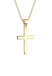 Elli - Halskette Kreuz Anhänger, 45cm, Gold