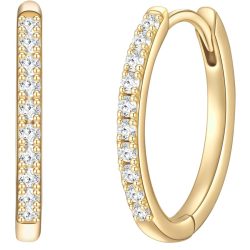 Glanzstücke München Creolen aus Sterling Silber in gelbgold mit Zirkonia Ohrringe 1 ct Damen