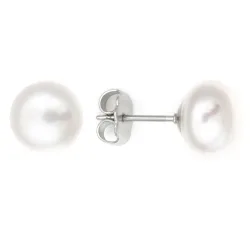 Heideman - Perlohrstecker 10mm silberfarben poliert, One Size, Weiss
