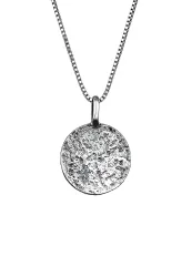 Kuzzoi - Halskette  Basic Coin Plättchen Gehämmert, 55 CM, Schwarz