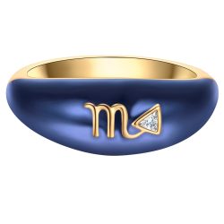 Glanzstücke München Ring Sternzeichen Skorpion aus Sterling Silber in Gelbgold mit Zirkonia Ringe 1 ct Damen