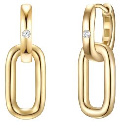 Lulu & Jane Diamant-Creolen Sterling Silber Diamant in Silber Ohrringe 1 ct Damen