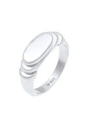Elli Siegelring Poliert Oval Abgestuft 925 Silber Ringe 1 ct Damen
