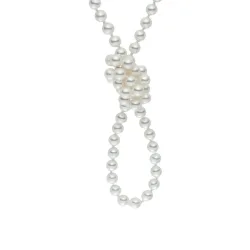 Lulu & Jane Perlen-Kette Muschelkernperle in Weiß Ketten 1 ct Damen